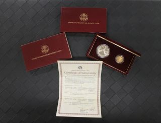 1988 United States Olympic 1/4 Ounce Gold And 3/4 Oz Silver Coin Us Set
