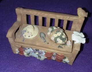 Vintage Fairy Garden Miniature Bench Figurine By Dezine 1993