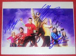 The Big Bang Theory Hand Signed Autographed Photo 8 1/2 X 11 Signed By 6
