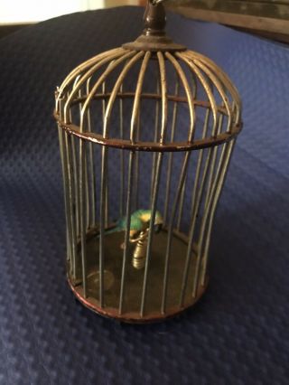 Miniature Bird Cage For Doll House Or Fairy Garden 6 3/4”tall X 3” Wide