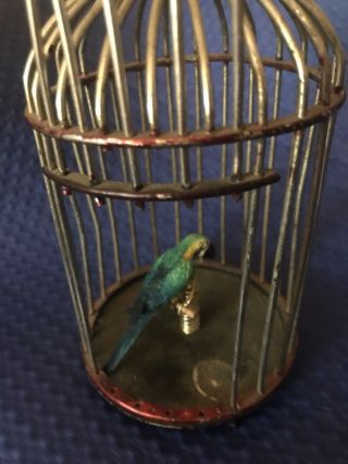 Miniature Bird Cage For Doll House Or Fairy Garden 6 3/4”tall x 3” Wide 2