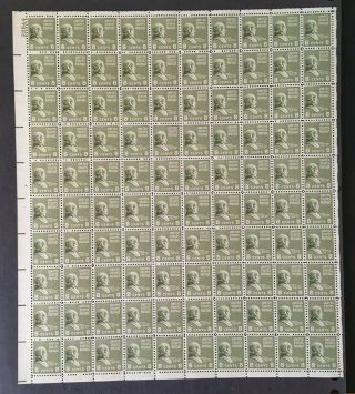 813 8¢ 1938 Martin Van Buren Presidential Issue Full Sheet Of 100 Mnh Og