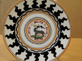 Palio Di Siena Ceramic 8 " Tile Plate " Lupa " - Wolf Italy Vintage