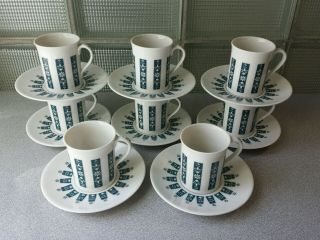 Royal Doulton Demitasse Moonstone 8 Cups & 8 Saucers,  Made In England