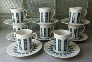 Royal Doulton Demitasse Moonstone 8 Cups & 8 Saucers,  made In England 2