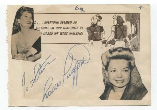 Frances Langford Signed Album Page Vintage Autographed Signature Actress