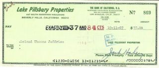 Jack Haley Signed Cancelled Check Actor Wizard Of Oz
