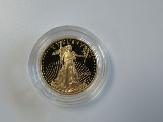 Us 2002 W American Gold Eagle 1/4 Oz Gold Proof Coin $10 Ten - Dollar In Capsule