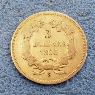1856 - S Indian Princess $3 Dollar Gold Piece Small S