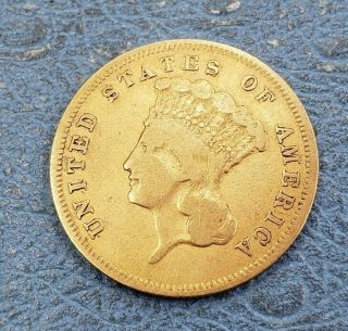 1856 - S Indian Princess $3 Dollar Gold Piece Small S 2