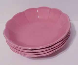 W S George Petalware Rose Pink Small 6 1/4 " Bowl Set Of 4 Salad Berry Vegetable