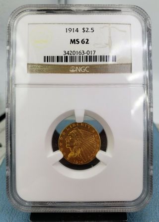 1914 $2.  5 Indian Head Quarter Eagle Ngc Ms62 On Ebay