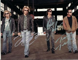 Bon Jovi Band Photo Hand Signed With - 4 Sexy Male Singers - Touring Rockers