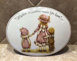 1973 Holly Hobbie Ceramic Porcelain Plaque Mother Is Another Name For Love Vtg