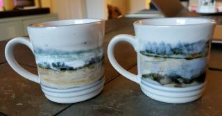 2 Vintage Highland Stoneware Scotland Mugs Cups Hand Painted
