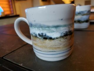 2 Vintage Highland Stoneware Scotland Mugs Cups Hand Painted 2
