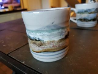 2 Vintage Highland Stoneware Scotland Mugs Cups Hand Painted 3