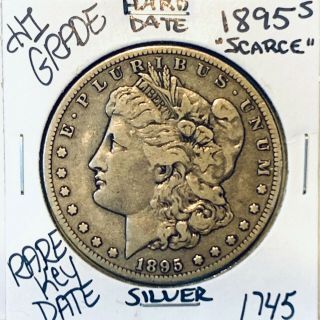1895 S Morgan Silver Dollar Hi Grade U.  S.  Rare Key Coin 1745
