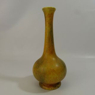 Vintage Haeger Mid Century Vase 10 " Mustard Yellow Art Pottery Painted