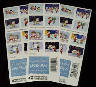 2015 5021 - 5030 A Charlie Brown Christmas 60 Forever Stamps Holiday Peanuts