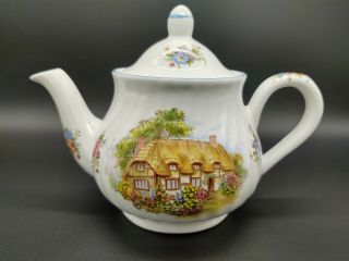 Teapot - Arthur Wood & Sons Staffordshire England Cottage Floral Flowers