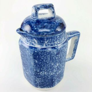 Flow Blue Spongeware Childs Tea Set Creamer Charles Allerton Sons Spatterware