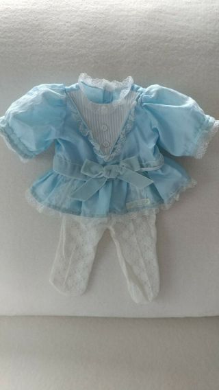 Vintage Cabbage Patch Kids Pretty Blue Dress With Lace Tights