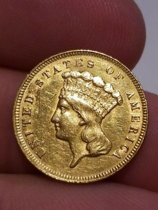 1878 Three Dollar Indian Gold Coin $3 - Rare Coin Case