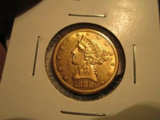 1886 S $5 Liberty Head Five Dollar Gold Half Eagle (beauty)