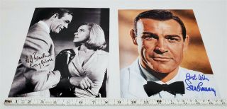 Authentic Signed 8x10 James Bond Photos - Sean Connery & Honor Blackman