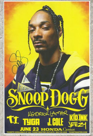 Snoop Dogg Autographed Concert Poster 2012