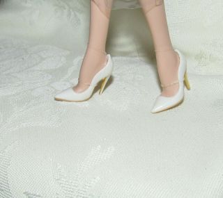 Barbie Model Muse Oscar De La Renta Bridal Ivory Tan High Heel Shoes 4 Doll