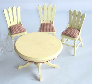 Dollhouse Miniature Kitchen Table Chairs H