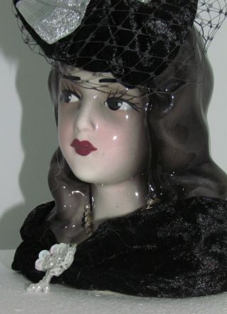 Unique Creations American Handmade Small 9 ' Victorian Doll Lady Head Vase 2