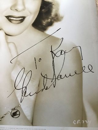 Actres: Glenda Farrell Signed 8 X 10 Photograph Warner Bro’s.  & Vitaphone Picture