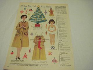 Vintage Betsy Mccall Paper Doll 1958 53 Years Old Betsy Trims