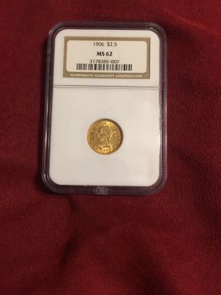 1906 $2.  5 Gold Liberty Coronet Ngc Ms 62