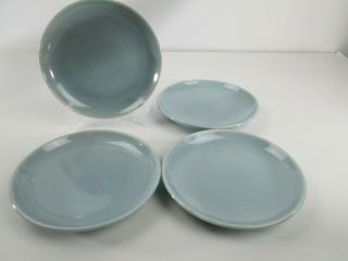 Set Of 4 Russel Wright Iroquois Casual China Blue 6 " Plate Mcm
