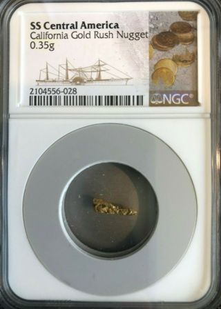 SET/3 SS CENTRAL AMERICA SHIPWRECK.  66, .  41, .  35 GRAM GOLD NUGGETS WITH DISPLAY 3