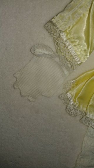Vintage Cabbage Patch Kids shiny yellow dress with lace tights and gloves 3