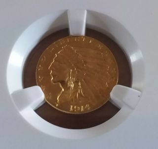 1914 2.  5 Gold Indian Ngc Ms 61 L@@k