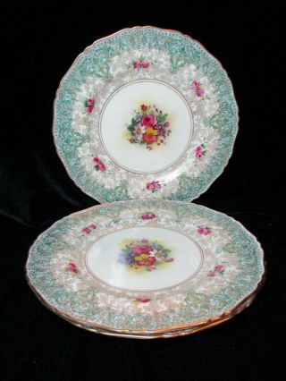 Richard Briggs Royal Worcester England 3 Lunch Plates 9 1/8 " Numbered Z277