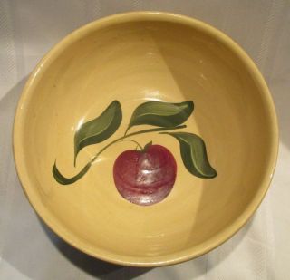 Vintage Watt Pottery Bowl 73 - 3 Leaf Apple - Usa - Oven Ware