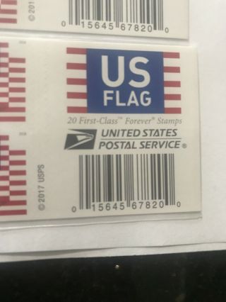 Five Booklets x 20 = 100 2018 US FLAG USPS Forever Postage Stamps. 2