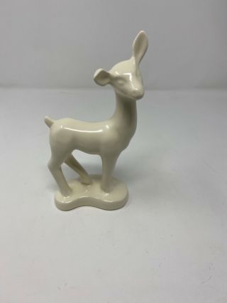 212 San Carlos California Pottery White 8.  25 " Deer Fawn Figurine Vtg