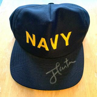 President Jimmy Carter Autographed Vintage Navy Cap (made In Usa) Unfitted Proof
