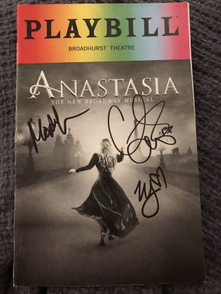 Anastasia Christy Altomare Signed Gay Pride Playbill Broadway Musical Disney