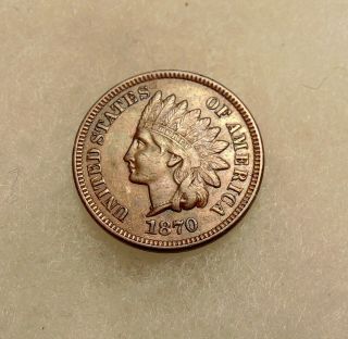 1870 Indian Cent - Scarce Snow 1 " Ddo " Var - Sharp Looking Coin -
