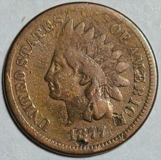 1877 U.  S.  Indian Head Cent Penny Rare Key Date