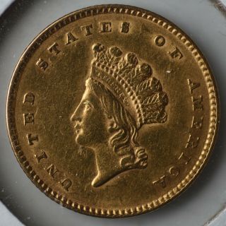 1854 $1 Indian Princess Gold Dollar Type 2 Choice Almost Uncirculated Au